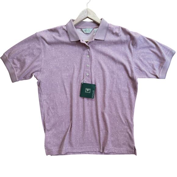 1995 Reebok Golf Polo Shirt Women's L – Purple Abstract Pattern New with Tags - Picture 7 of 12